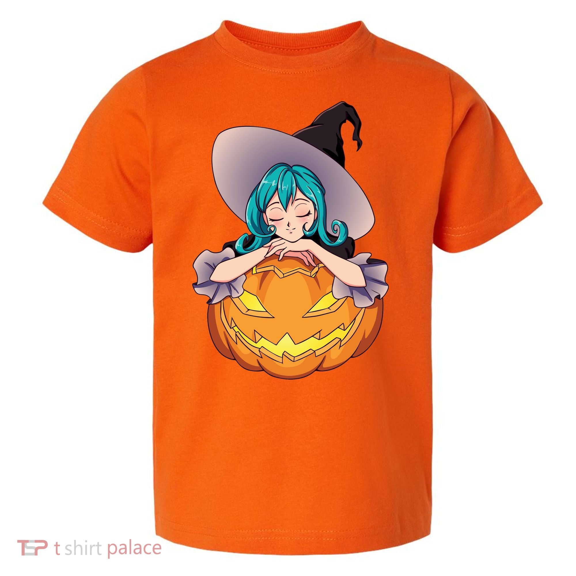 Halloween Cute Anime Witch Pumpkin Toddler T-Shirt