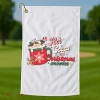 Hot Cocoa And Christmas Movies Golf Towel thumb 1