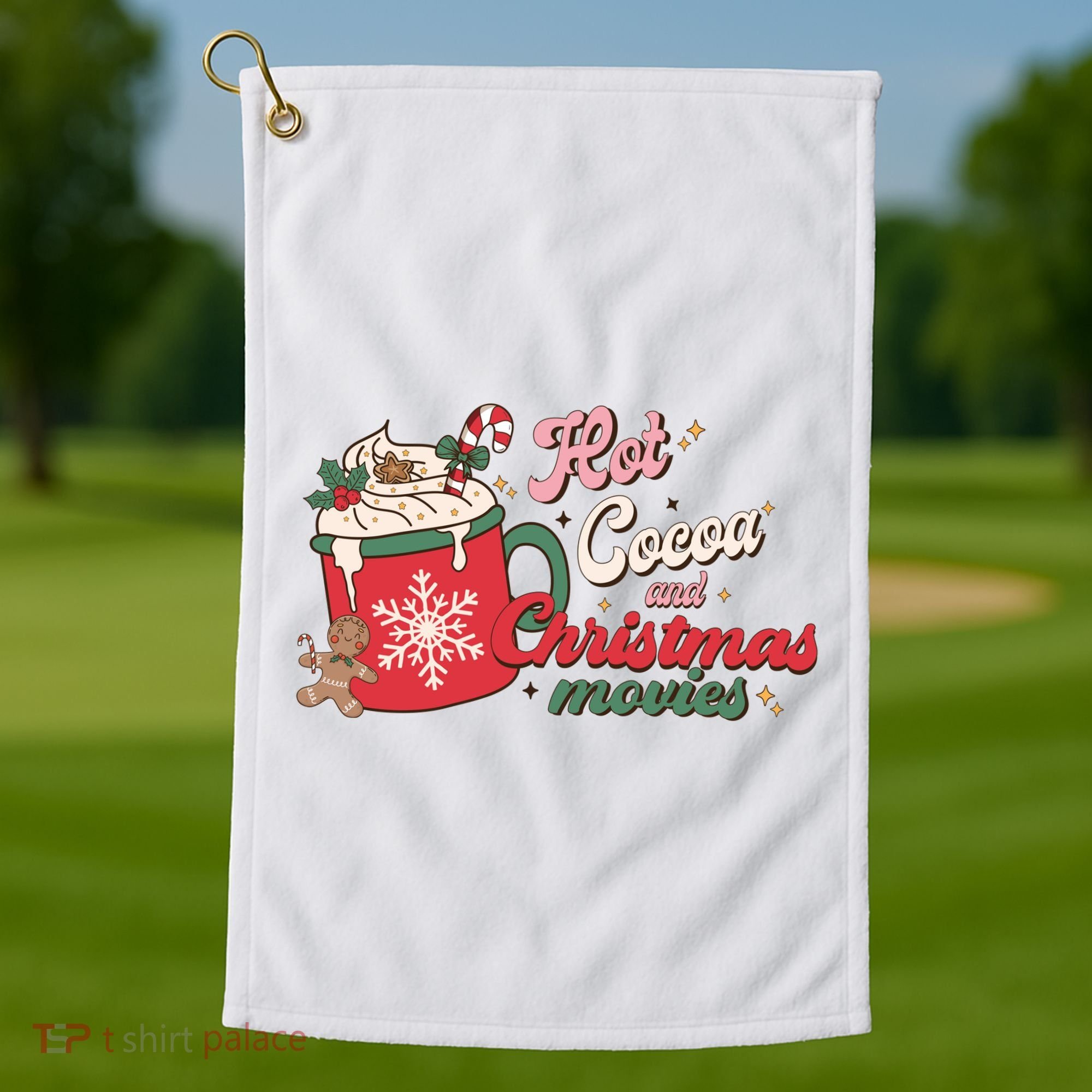 Hot Cocoa And Christmas Movies Golf Towel