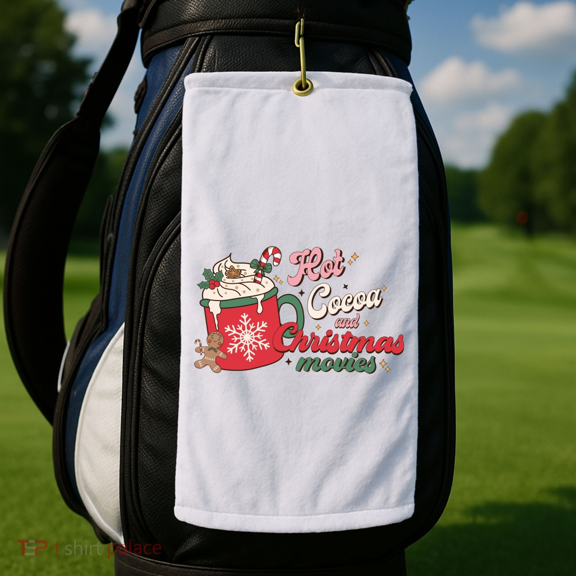 Hot Cocoa And Christmas Movies Golf Towel