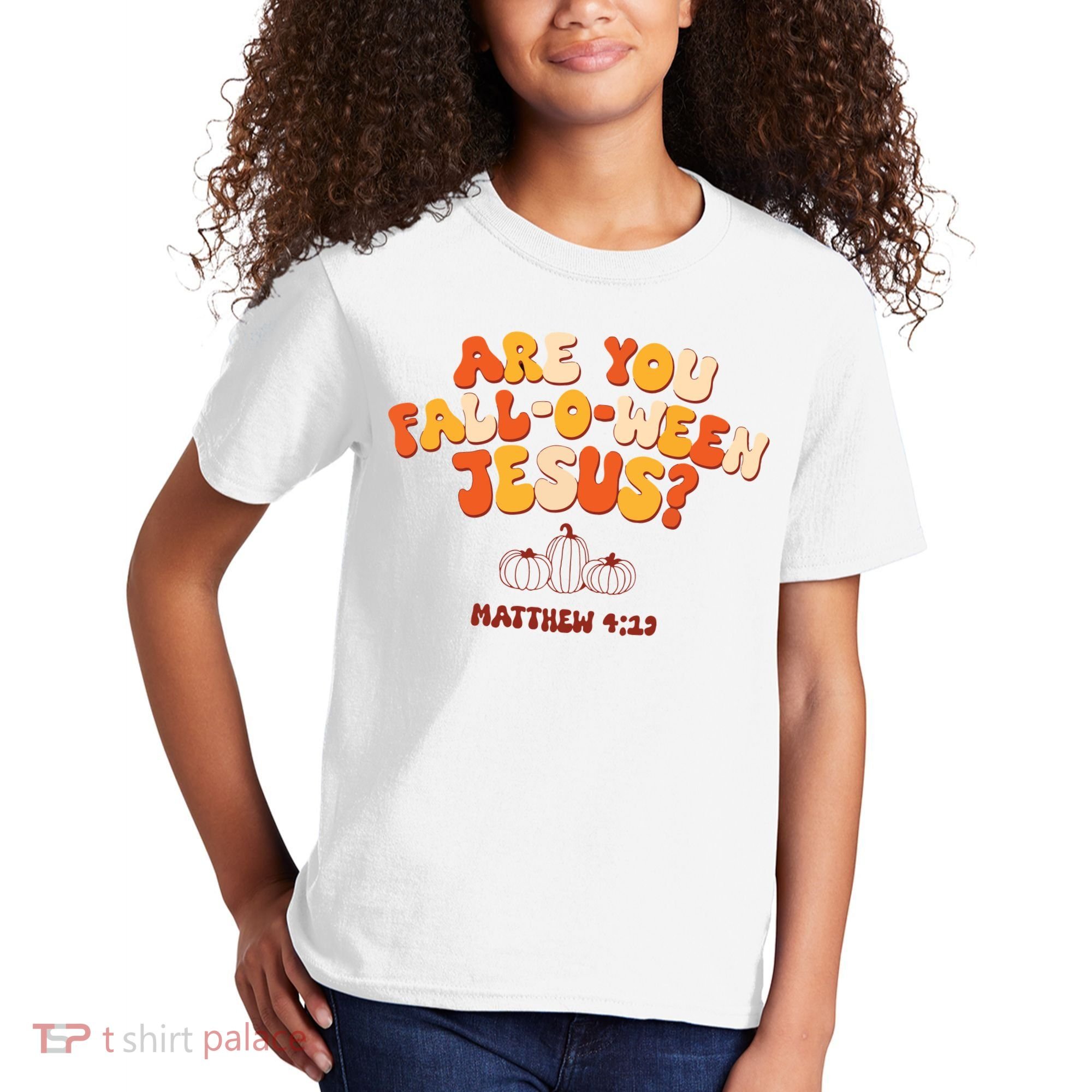 Halloween Christian Are You Fall O Ween Jesus Kids T-Shirt