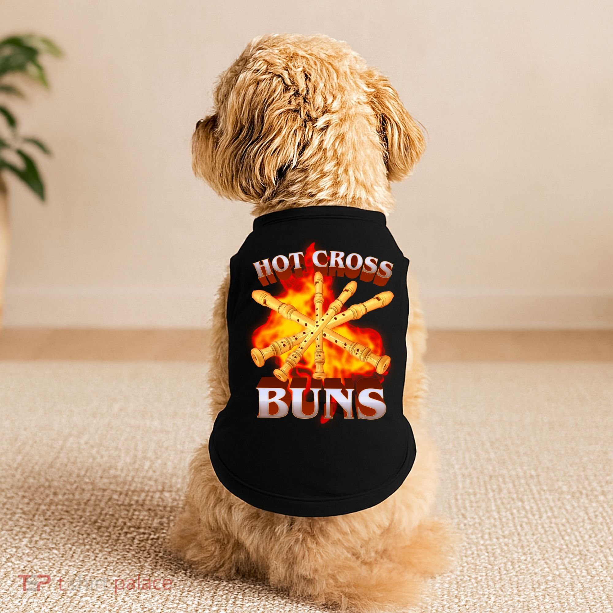 Hot Cross Buns Fire Recorder Flute Doggie Tank