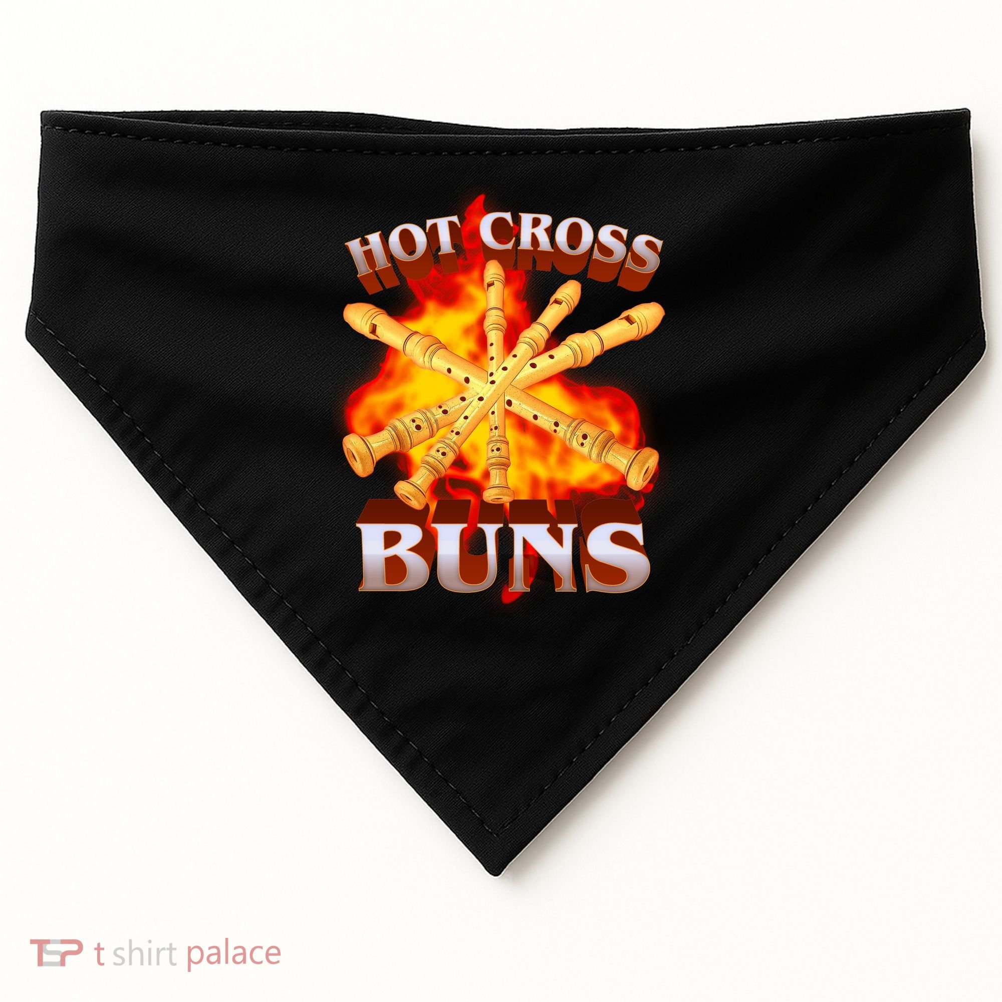 Hot Cross Buns Fire Recorder Flute USA-Made Doggie Bandana