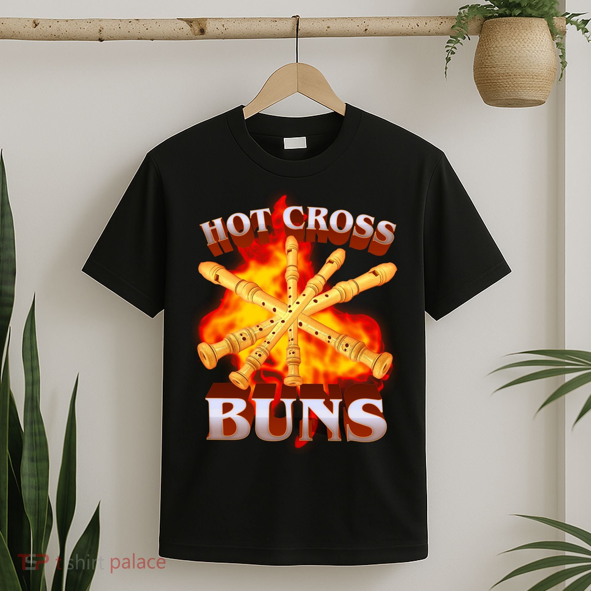 Hot Cross Buns Fire Recorder Flute T-Shirt