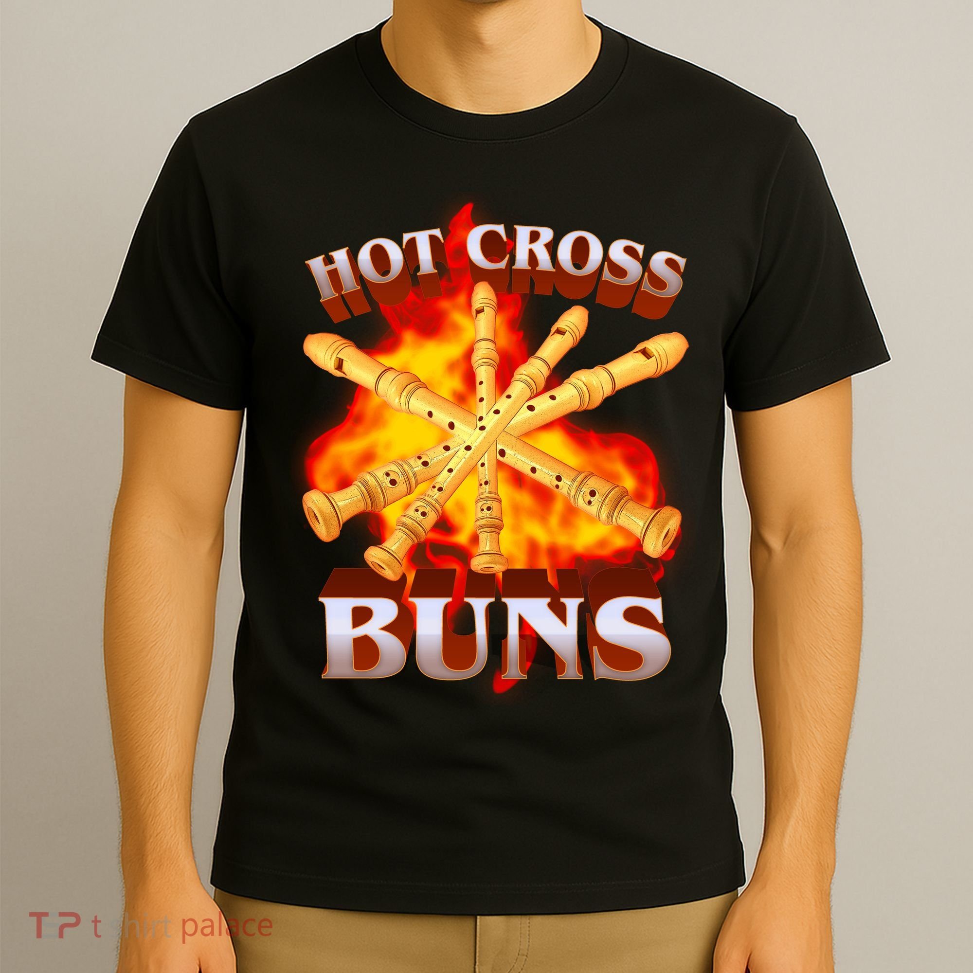 Hot Cross Buns Fire Recorder Flute T-Shirt