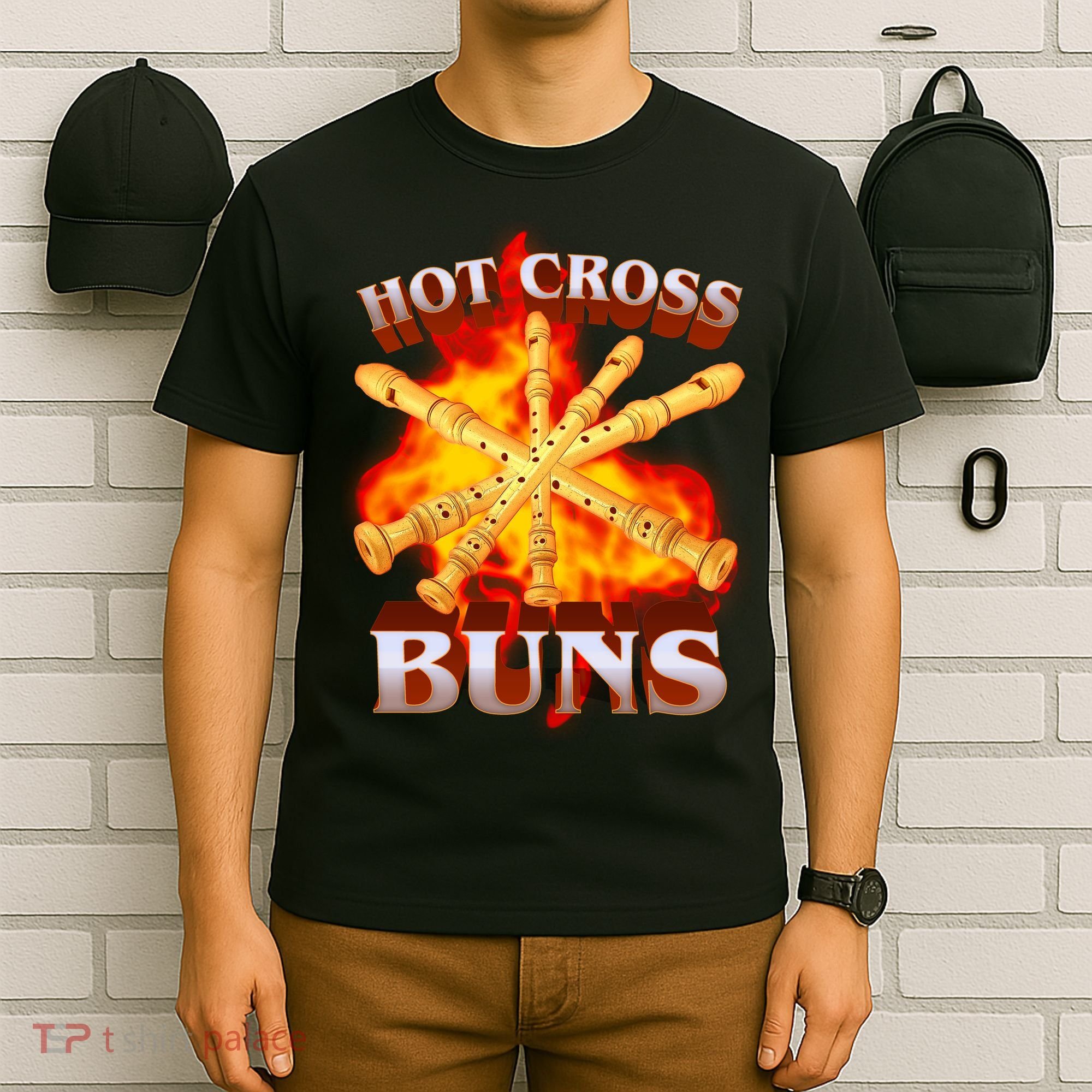 Hot Cross Buns Fire Recorder Flute T-Shirt