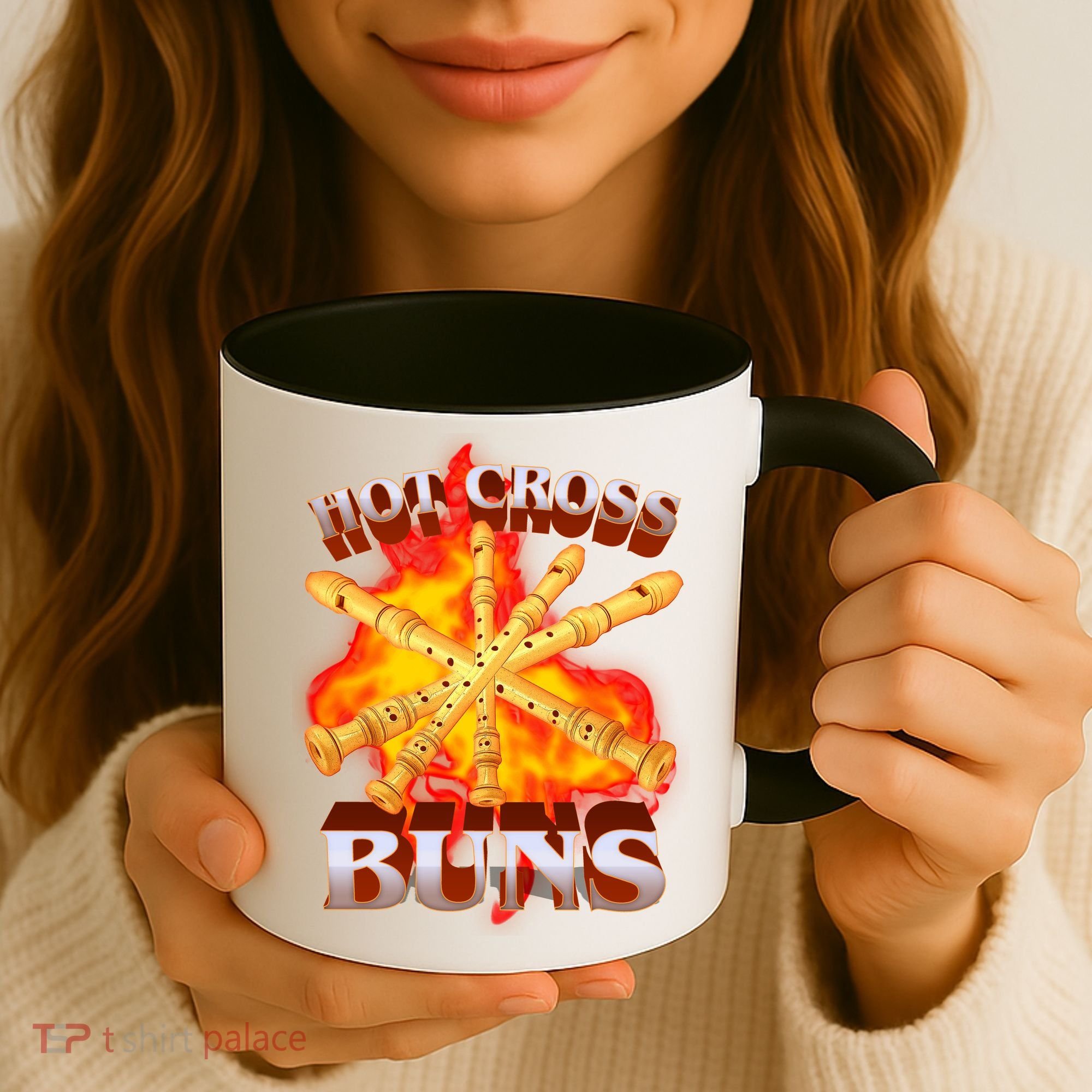 Hot Cross Buns Fire Recorder Flute Coffee Mug