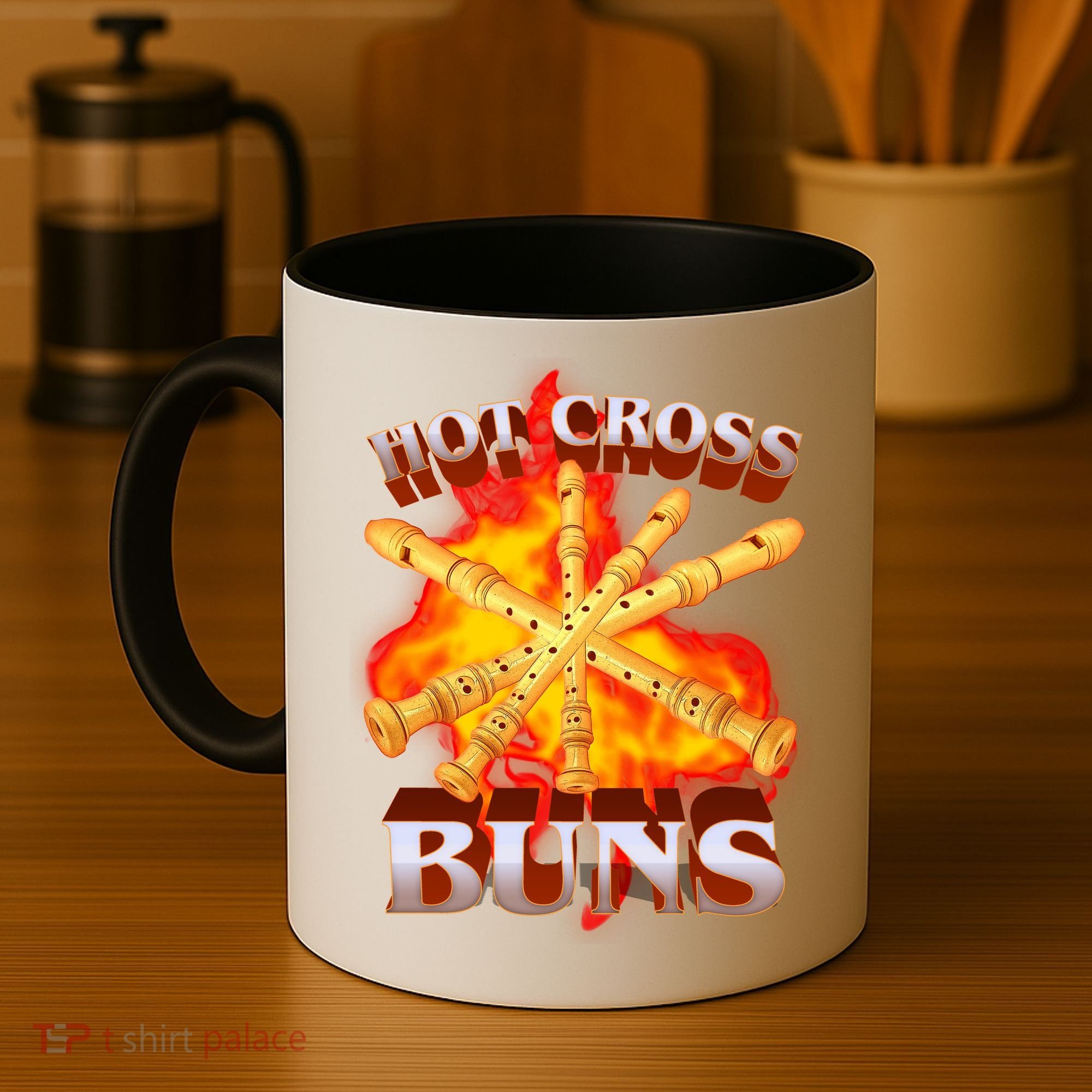 Hot Cross Buns Fire Recorder Flute Coffee Mug