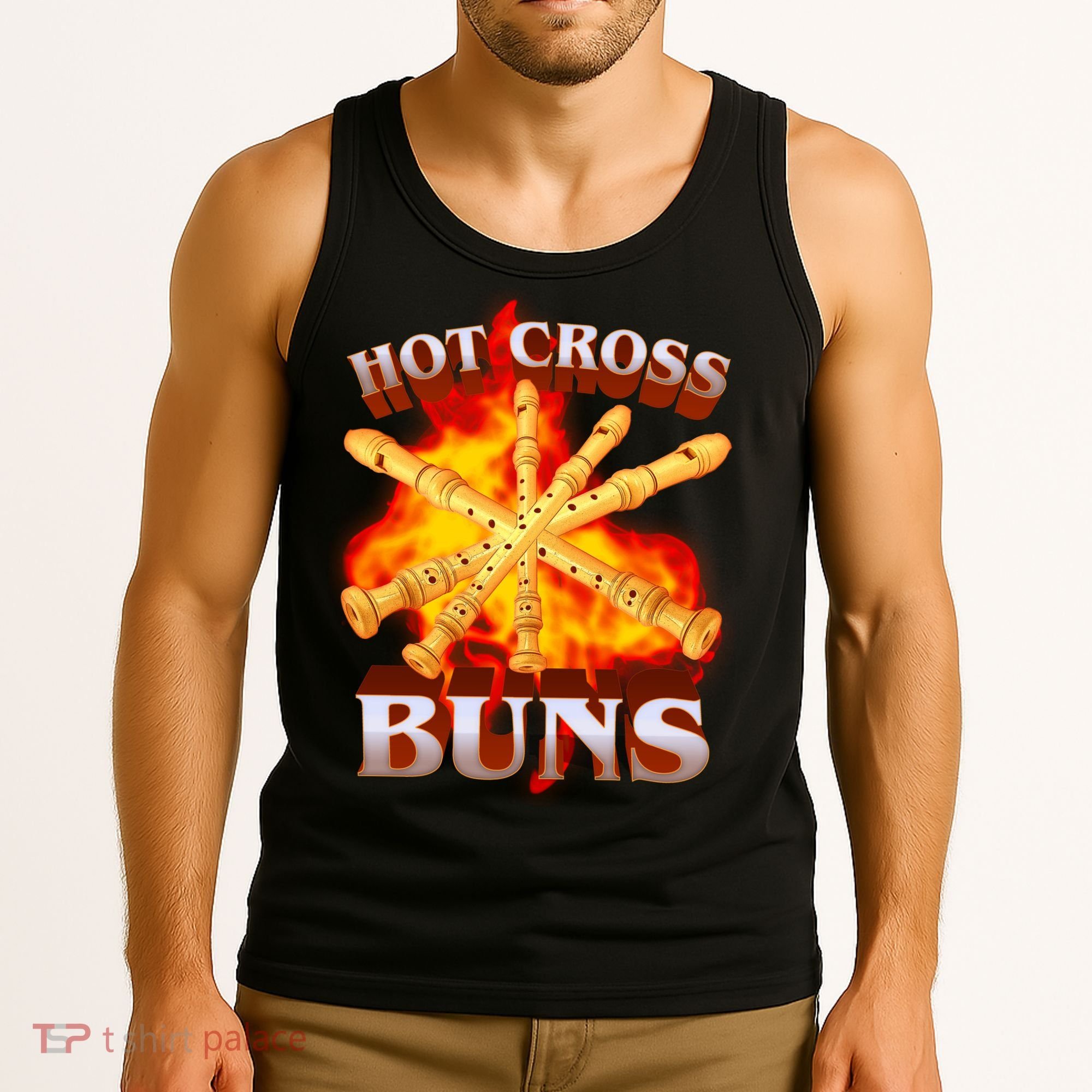 Hot Cross Buns Fire Recorder Flute Tank Top