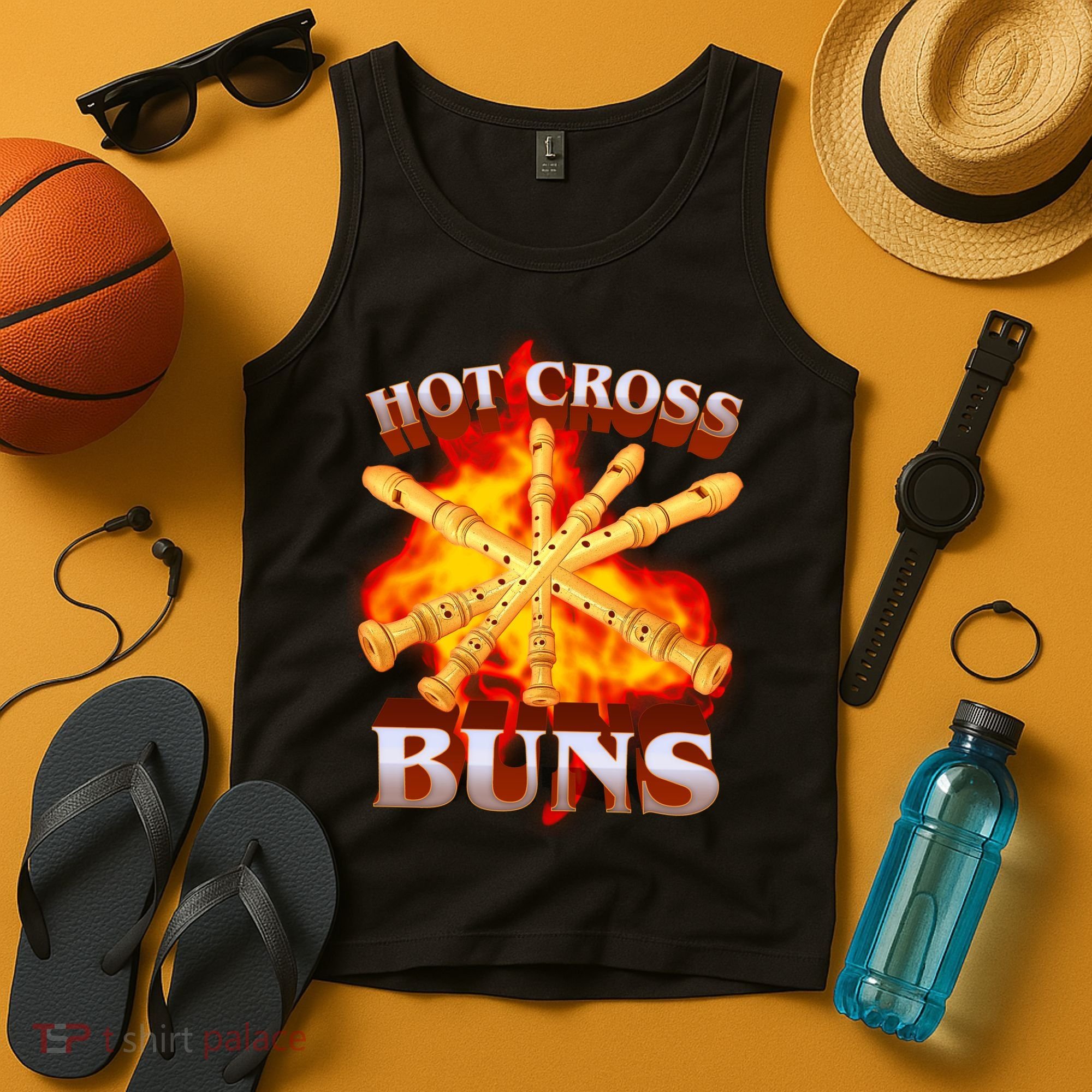 Hot Cross Buns Fire Recorder Flute Tank Top