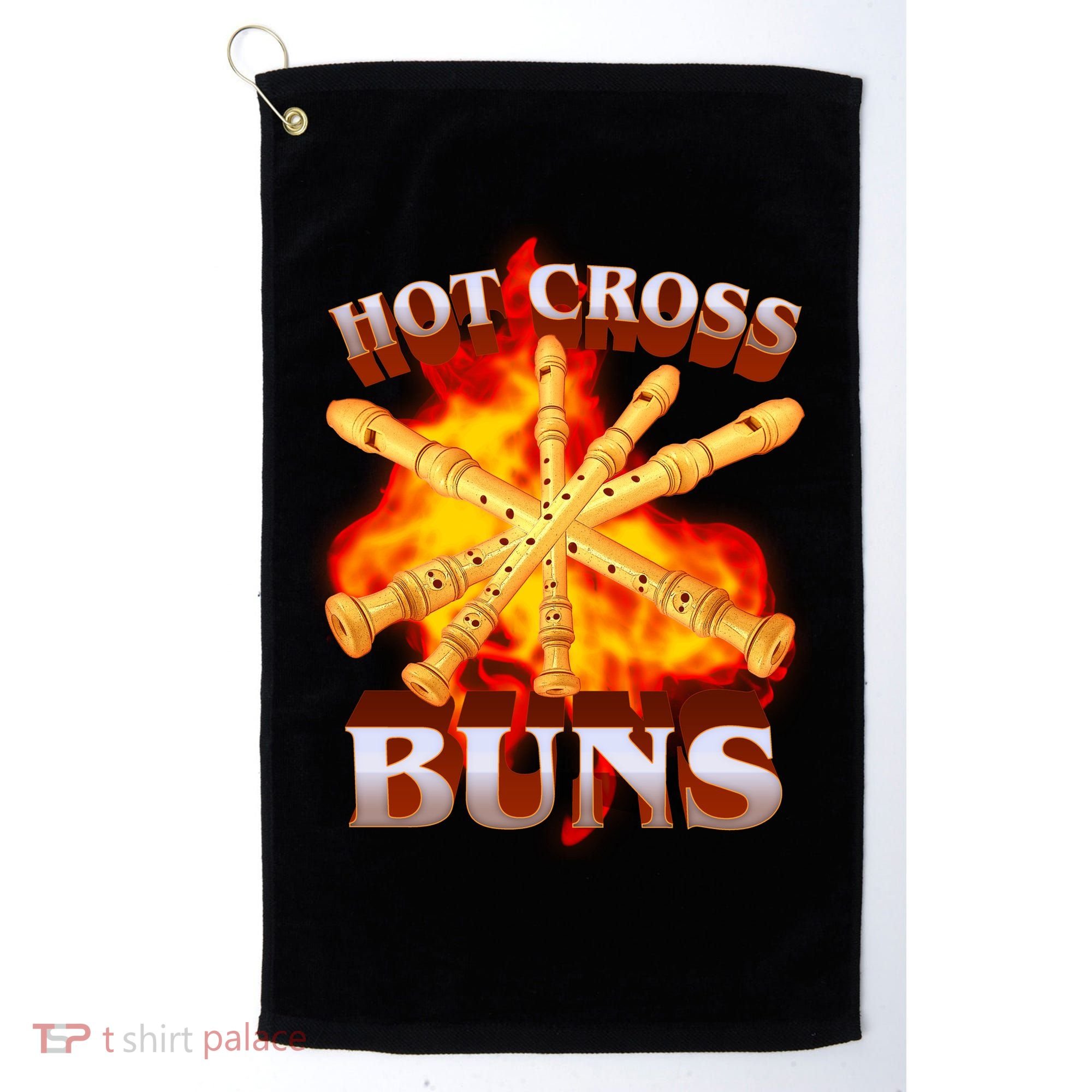 Hot Cross Buns Fire Recorder Flute Golf Towel