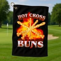 Hot Cross Buns Fire Recorder Flute Golf Towel thumb 1