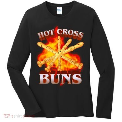 Hot Cross Buns Fire Recorder Flute Women's Long Sleeve Shirt