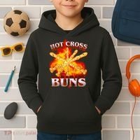 Hot Cross Buns Fire Recorder Flute Kids Hoodie thumb 2