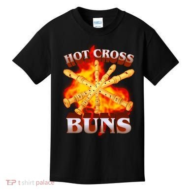 Hot Cross Buns Fire Recorder Flute Kids T-Shirt