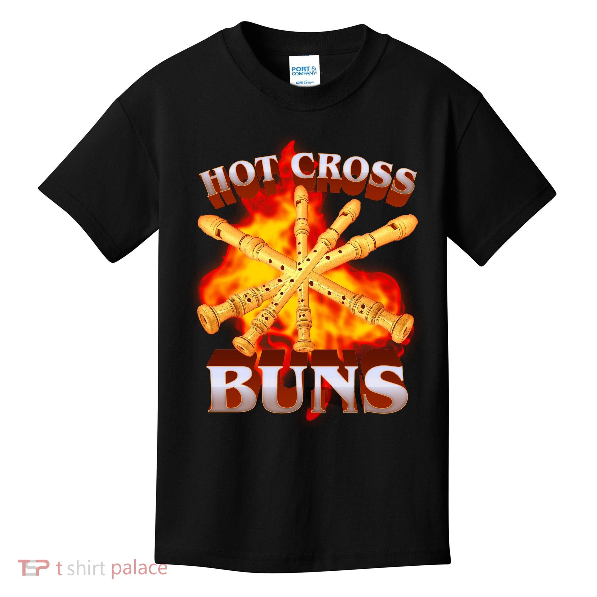 Hot Cross Buns Fire Recorder Flute Kids T-Shirt