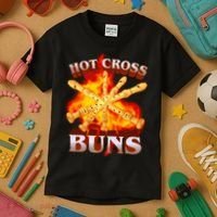 Hot Cross Buns Fire Recorder Flute Kids T-Shirt thumb 3