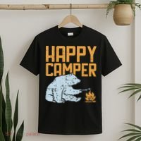 Happy Camper Bear Vacation Hiking Camp Campfire Camping Gift T-Shirt thumb 2