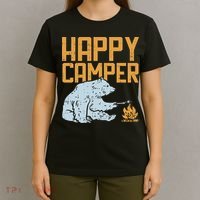 Happy Camper Bear Vacation Hiking Camp Campfire Camping Gift T-Shirt thumb 4