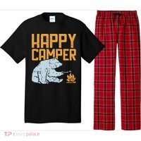 Happy Camper Bear Vacation Hiking Camp Campfire Camping Gift Pajama Set thumb 0