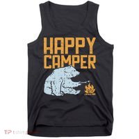 Happy Camper Bear Vacation Hiking Camp Campfire Camping Gift Tank Top thumb 0