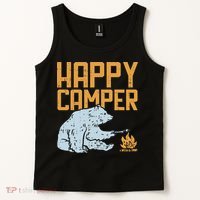 Happy Camper Bear Vacation Hiking Camp Campfire Camping Gift Tank Top thumb 2