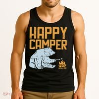 Happy Camper Bear Vacation Hiking Camp Campfire Camping Gift Tank Top thumb 3