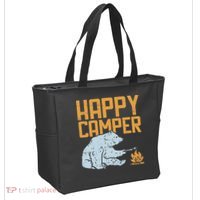 Happy Camper Bear Vacation Hiking Camp Campfire Camping Gift Tote Bag thumb 2