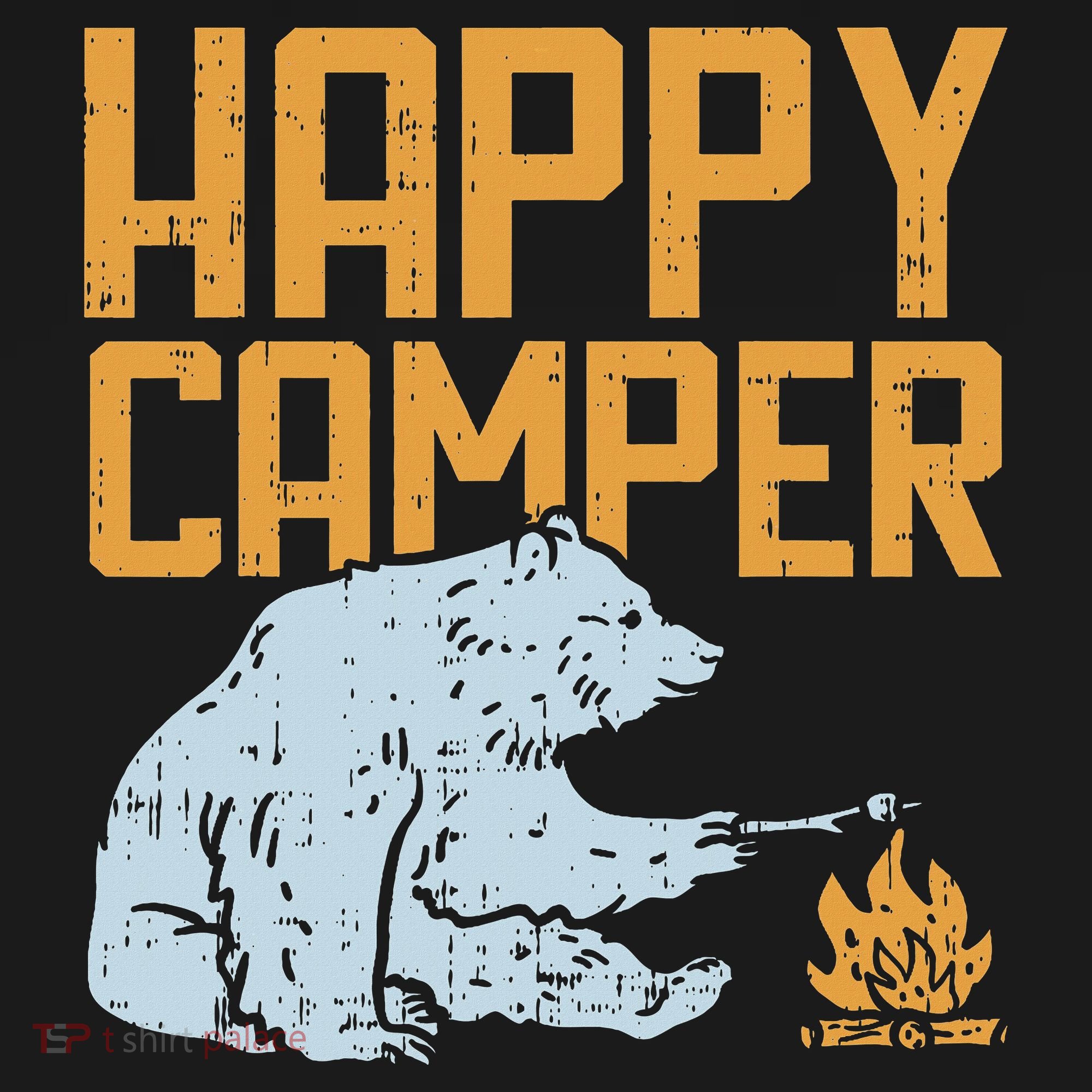 Happy Camper Bear Vacation Hiking Camp Campfire Camping Gift Tote Bag