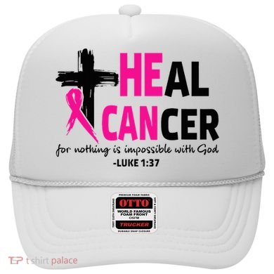 Heal Cancer Believe God Christian Breast Cancer Awareness Hat