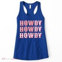 Howdy Cowgirl Boots Bling Women Cute Western Country Women's Tank Top thumb 0