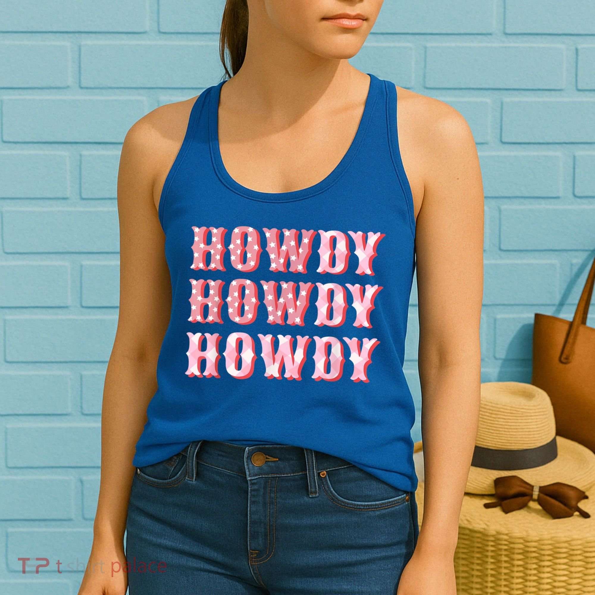 Howdy Cowgirl Boots Bling Women Cute Western Country Women's Tank Top
