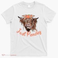 Highland Cow Bandana Just Peachy Western Country Peach Lover T-Shirt thumb 0