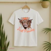 Highland Cow Bandana Just Peachy Western Country Peach Lover T-Shirt thumb 2