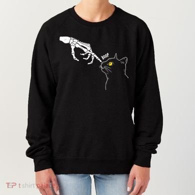 Halloween Cat Black Lover Skeleton Hand Boop Women's Sweatshirt