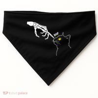 Halloween Cat Black Lover Skeleton Hand Boop USA-Made Doggie Bandana thumb 0