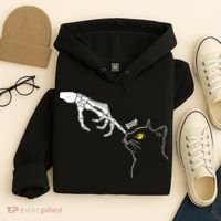 Halloween Cat Black Lover Skeleton Hand Boop Hoodie thumb 4