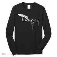 Halloween Cat Black Lover Skeleton Hand Boop Long Sleeve Shirt thumb 0