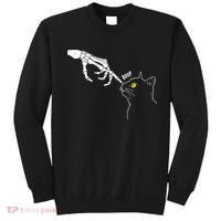 Halloween Cat Black Lover Skeleton Hand Boop Sweatshirt thumb 0