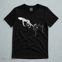 Halloween Cat Black Lover Skeleton Hand Boop T-Shirt thumb 5
