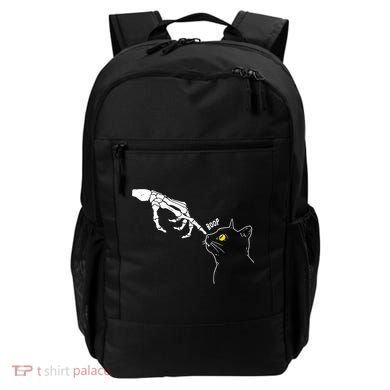 Halloween Cat Black Lover Skeleton Hand Boop Backpack