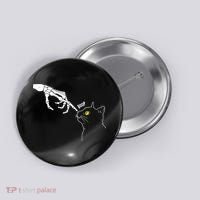 Halloween Cat Black Lover Skeleton Hand Boop Button thumb 0
