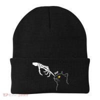 Halloween Cat Black Lover Skeleton Hand Boop Beanie thumb 0