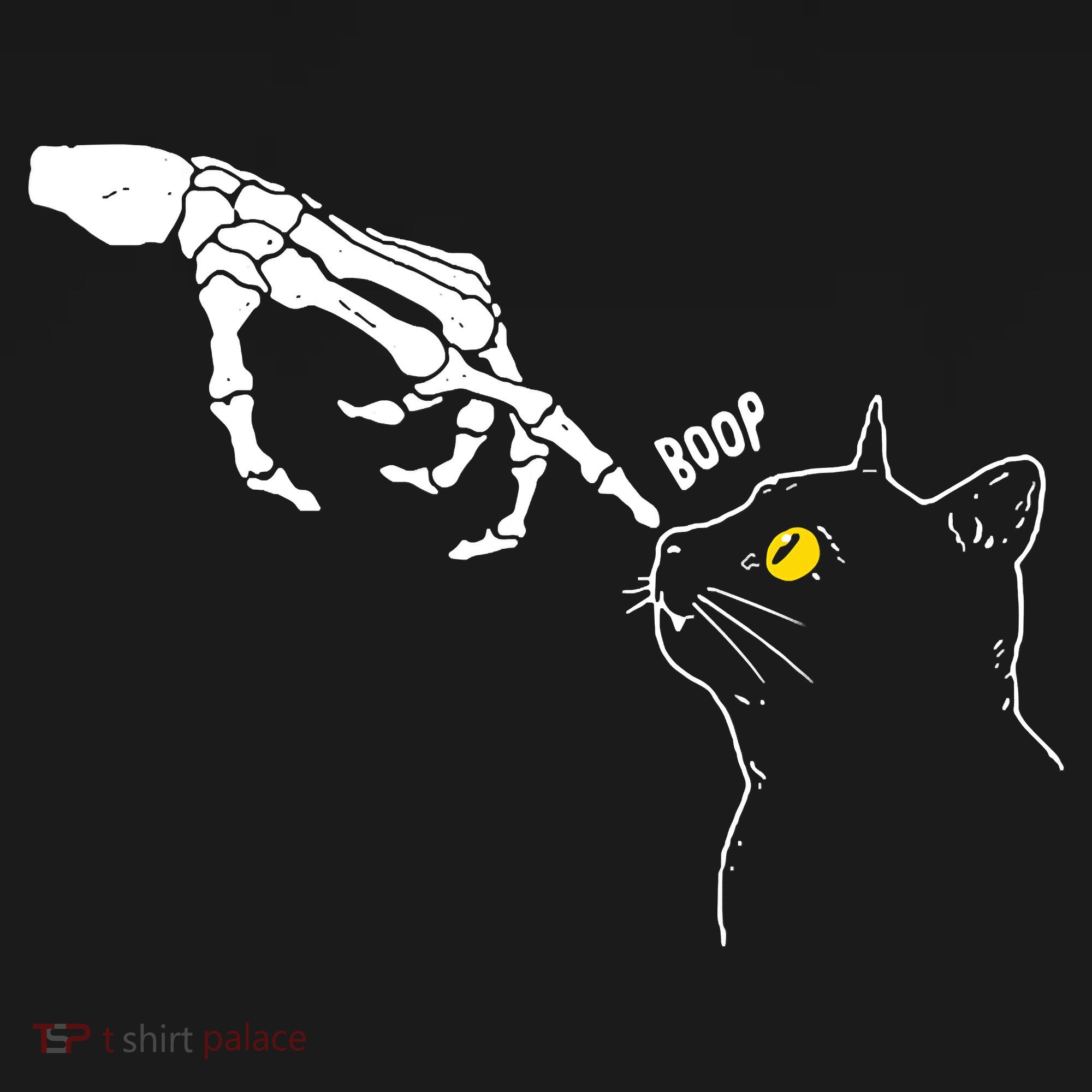 Halloween Cat Black Lover Skeleton Hand Boop Coaster