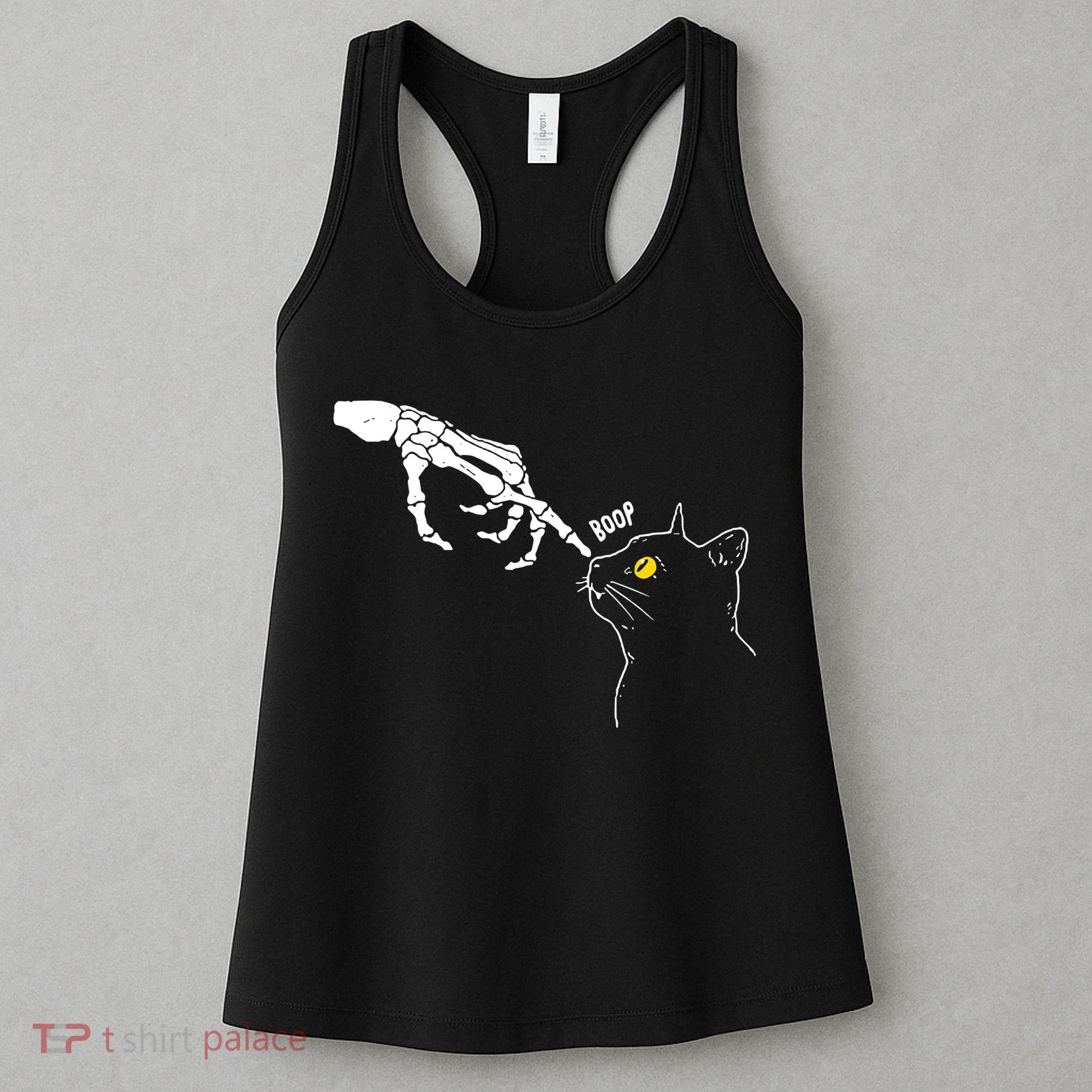 Halloween Cat Black Lover Skeleton Hand Boop Women's Tank Top