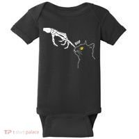 Halloween Cat Black Lover Skeleton Hand Boop Baby Bodysuit thumb 0