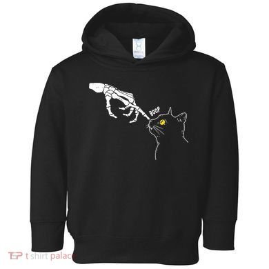 Halloween Cat Black Lover Skeleton Hand Boop Toddler Hoodie