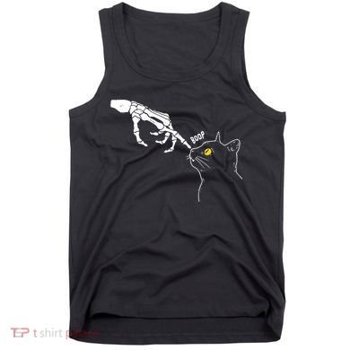 Halloween Cat Black Lover Skeleton Hand Boop Tank Top