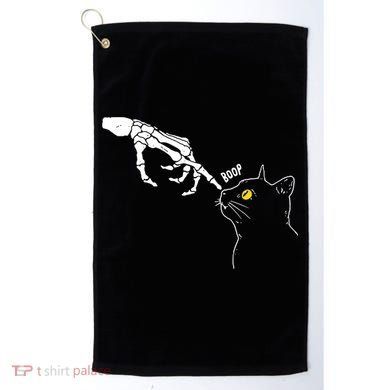 Halloween Cat Black Lover Skeleton Hand Boop Golf Towel