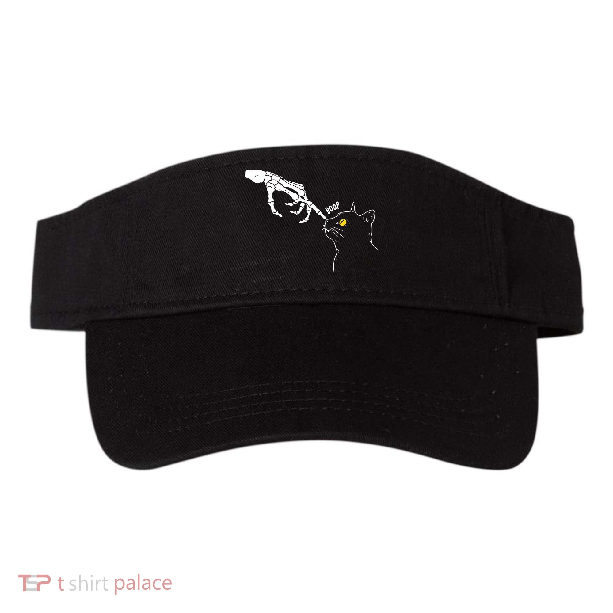 Halloween Cat Black Lover Skeleton Hand Boop Visor